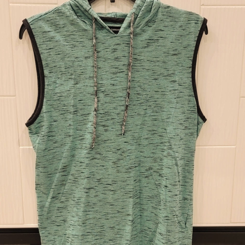 Mens Ocean Current Size Med Muscle Shirt Hoodie